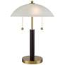 360 Lighting Orbital 19 1/2" Wood and Gold Modern Dome Pull Chain Lamp in scene