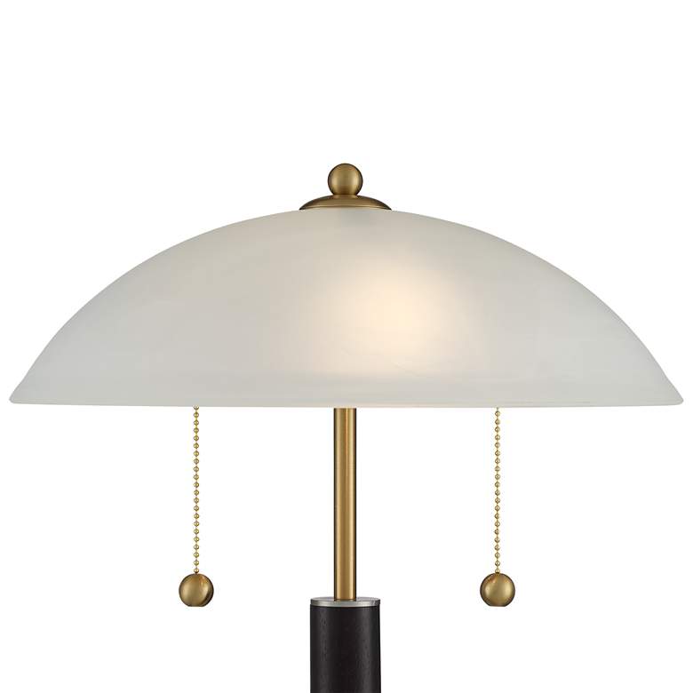 Image 4 360 Lighting Orbital 19 1/2" Wood and Gold Modern Dome Pull Chain Lamp more views