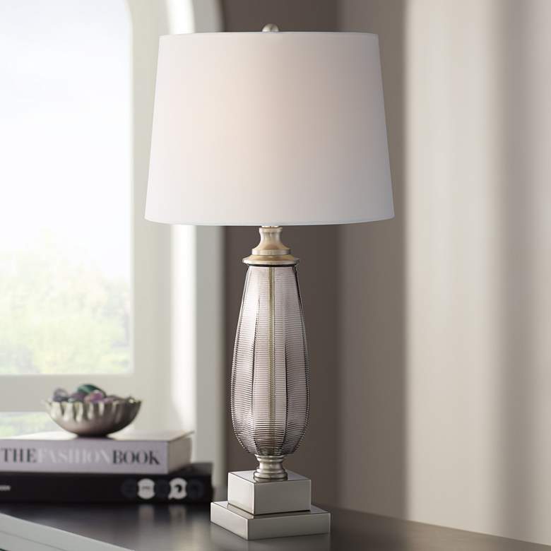 Image 1 360 Lighting Palmer 28" High Ribbed Glass Modern Table Lamp