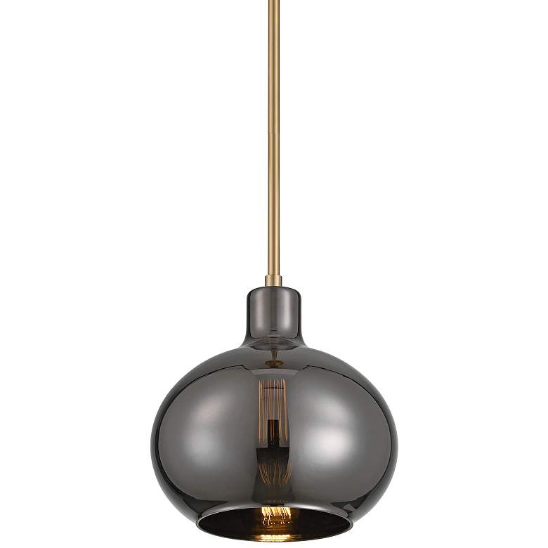 Image 2 360 Lighting Partridge 9 1/2" Wide Brass and Mirror Glass Mini Pendant