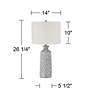 360 Lighting Patrick 26 1/4" Gray White Ceramic Lamp with USB Dimmer