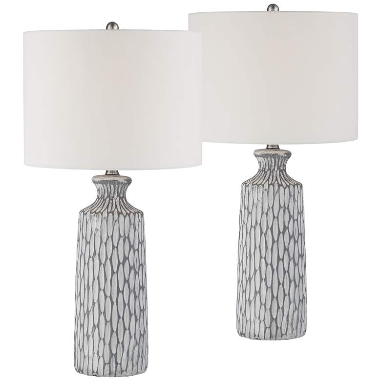 Image 2 360 Lighting Patrick 26 1/4" Whitewash Ceramic Table Lamps Set of 2