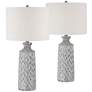 2_360 Lighting Patrick 26 1/4" Whitewash Ceramic Table Lamps Set of 2