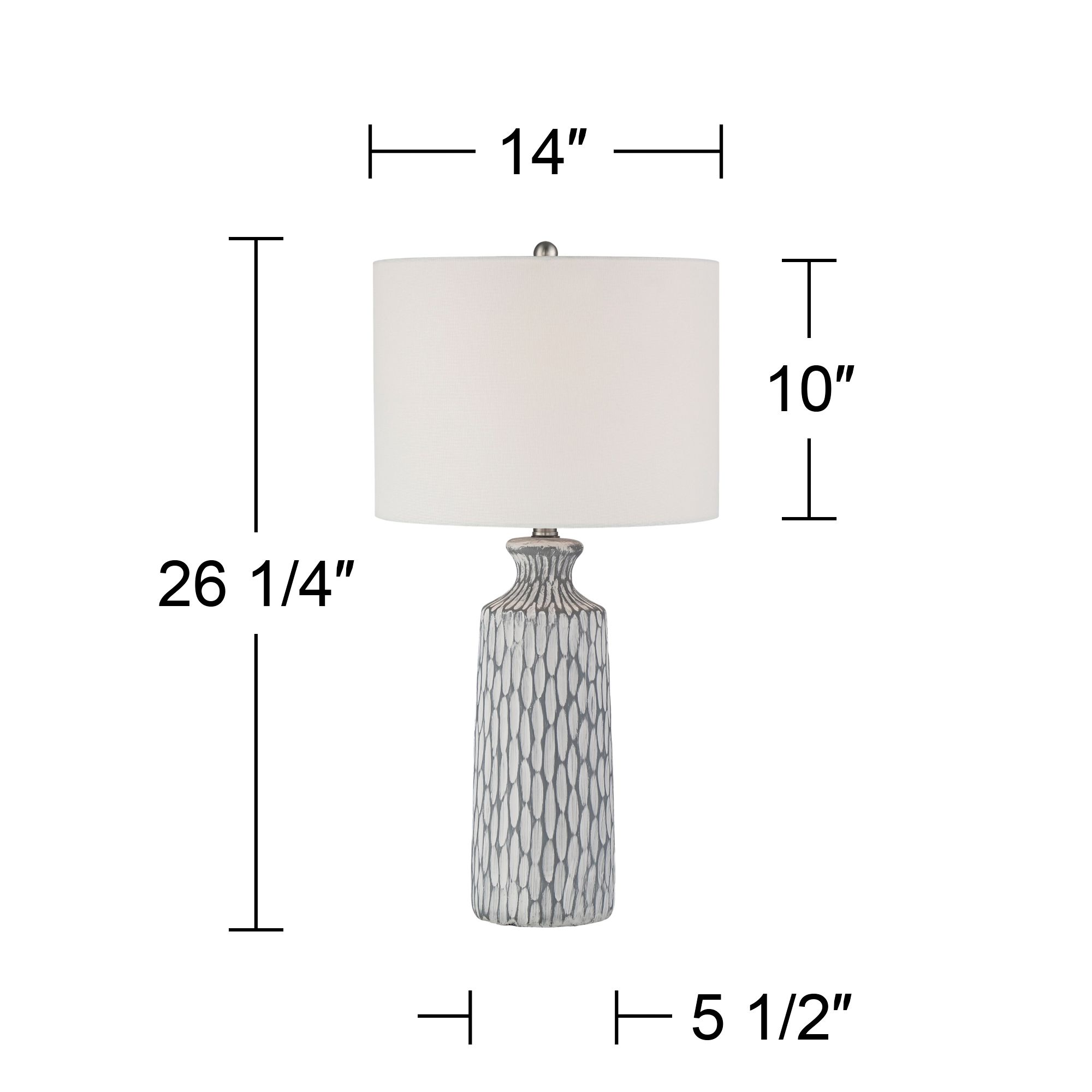 360 Lighting Patrick 26 1/4" Whitewash Ceramic Table Lamps Set of 2