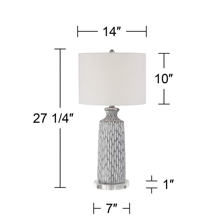 Image 7 360 Lighting Patrick Gray and White Ceramic Table Lamp with Acrylic Riser more views