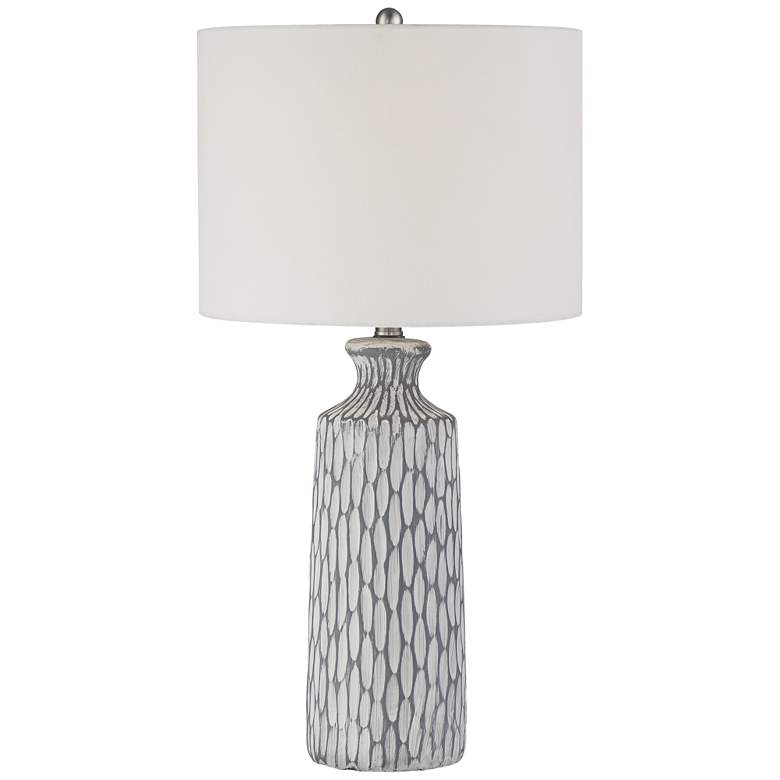 Image 2 360 Lighting Patrick Gray and White-Washed Ceramic Table Lamp with Dimmer