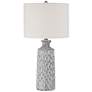 360 Lighting Patrick Gray and White-Washed Ceramic Table Lamp with Dimmer