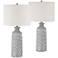 360 Lighting Patrick Gray and Whitewash Ceramic Table Lamps Set of 2