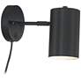 360 Lighting Patt 7" Black Cylinder Plug-In Wall Lamp with USB Port