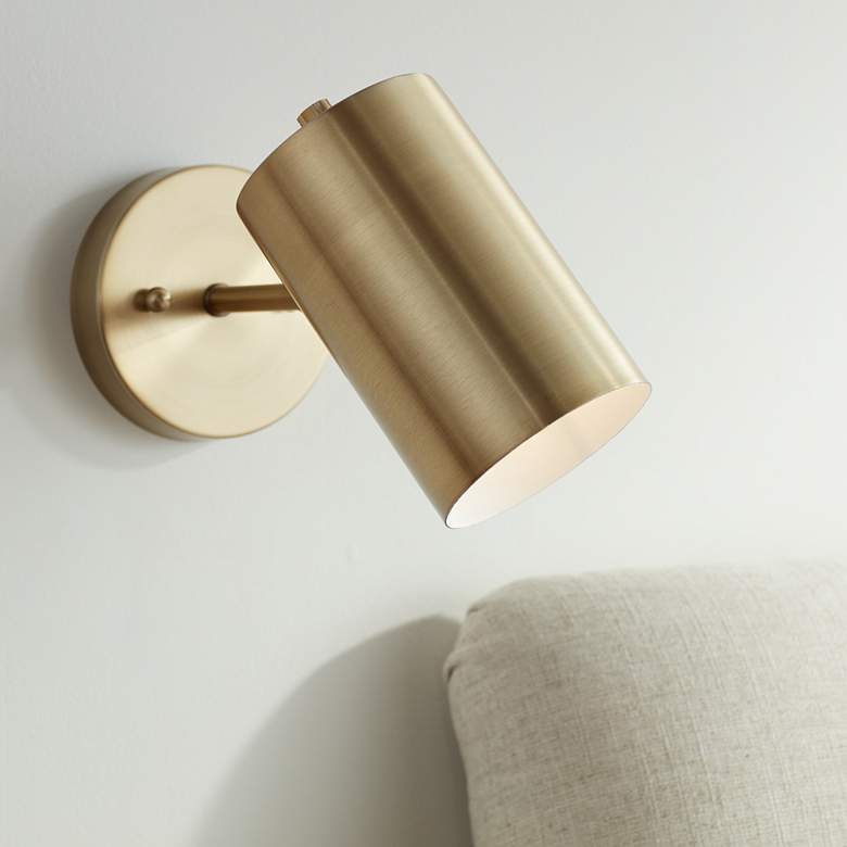 Image 1 360 Lighting Patt 7" High Brass Modern Wall Sconce