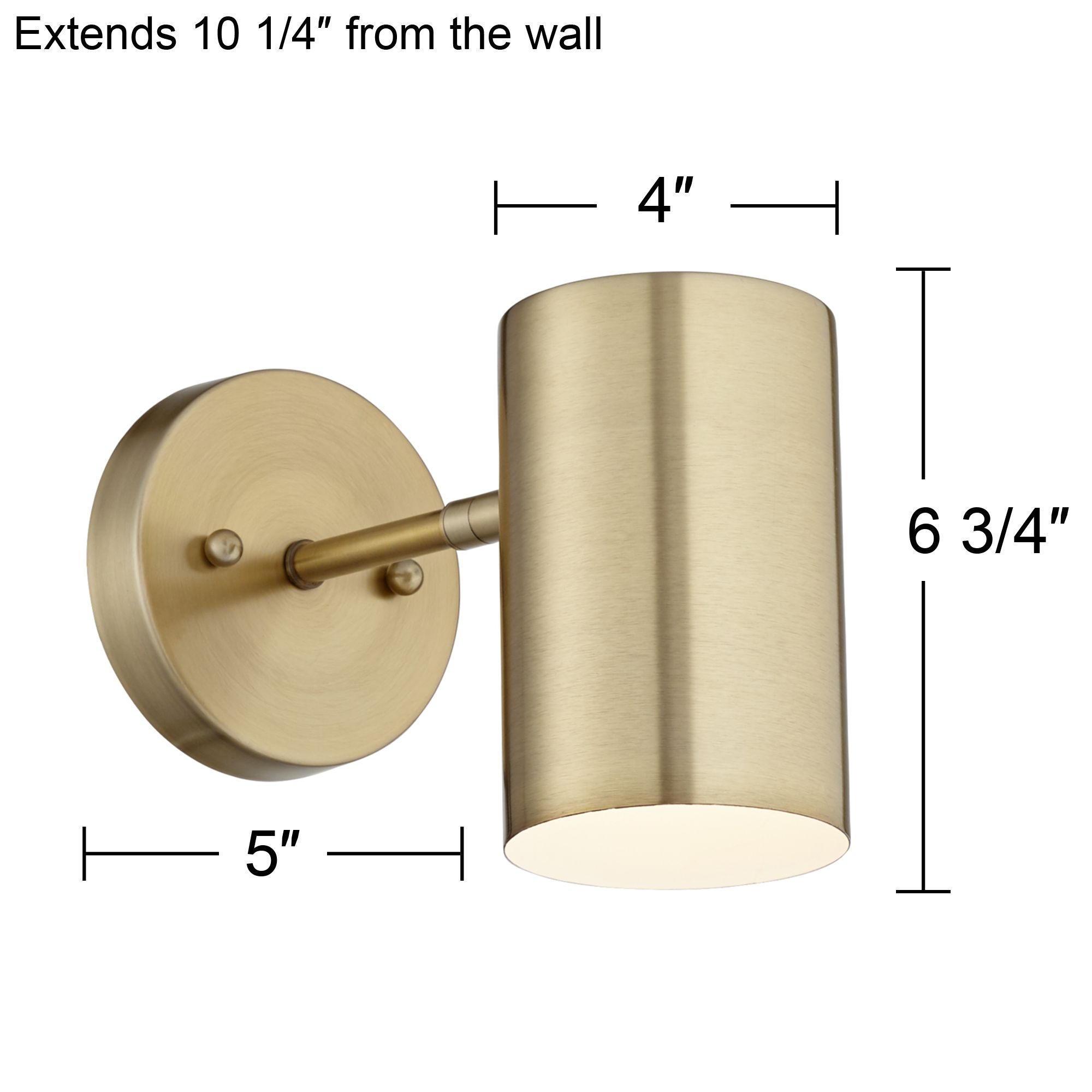 360 Lighting Patt 7" High Brass Modern Wall Sconce