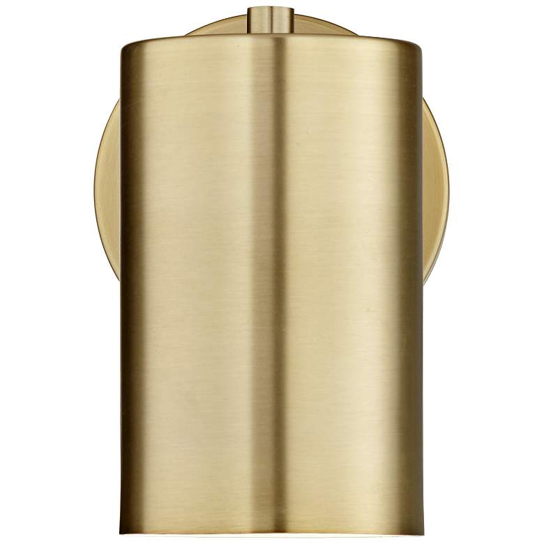 Image 6 360 Lighting Patt 7" High Brushed Brass Down-Light Plug-In Wall Lamp more views