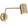 5_360 Lighting Patt Brushed Brass Down-Light Swing Arm Plug-In Wall Lamp more views