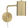 6_360 Lighting Patt Brushed Brass Down-Light Swing Arm Plug-In Wall Lamp more views