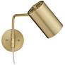 7_360 Lighting Patt Brushed Brass Down-Light Swing Arm Plug-In Wall Lamp more views