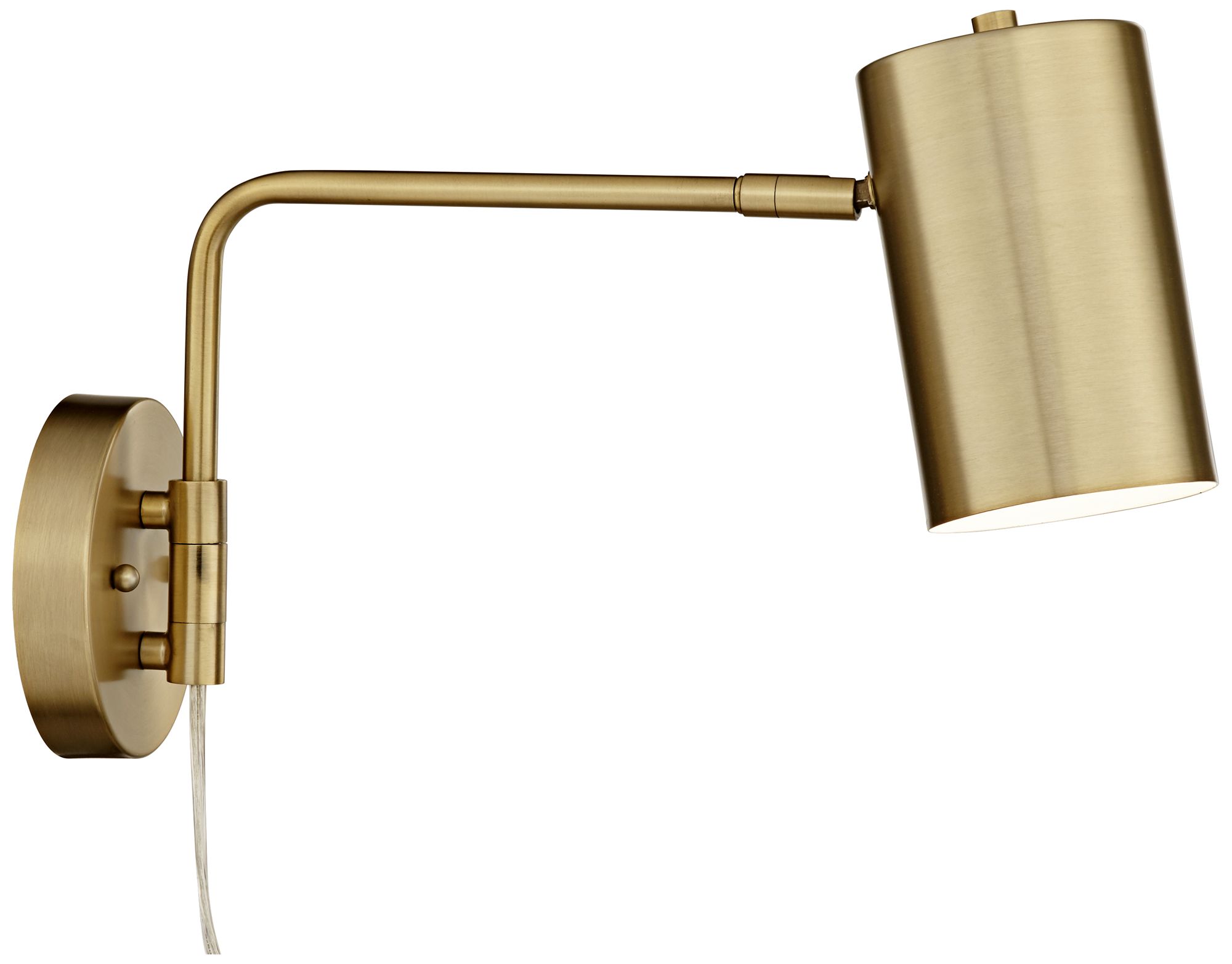 360 Lighting Patt Brushed Brass Down-Light Swing Arm Plug-In Wall Lamp