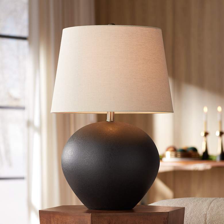 Image 2 360 Lighting Paulo 24 1/2" High Matte Black Ceramic Pot Table Lamp