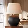 2_360 Lighting Paulo 24 1/2" High Matte Black Ceramic Pot Table Lamp