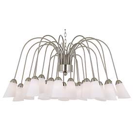 Image1 of 360 Lighting Perrone 48" Brushed Nickel 24-Light Modern Chandelier