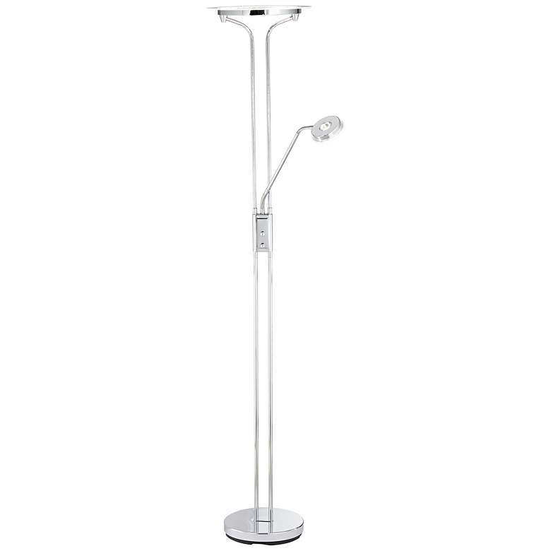 Image 3 360 Lighting Perseus Chrome LED Torchiere Floor Lamp with Reading Light