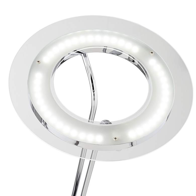 Image 4 360 Lighting Perseus Chrome LED Torchiere Floor Lamp with Reading Light more views