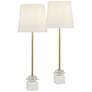 2_360 Lighting Phoebe 28 1/2" Luxe Gold and Marble Buffet Lamps Set of 2