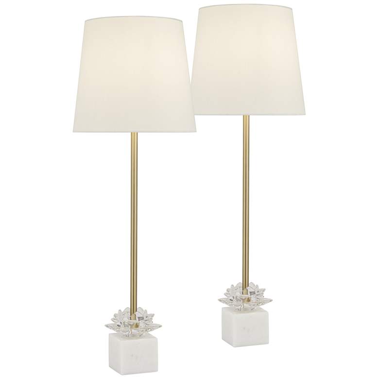 Image 2 360 Lighting Phoebe Modern Luxe Gold and Marble Buffet Lamps Set of 2