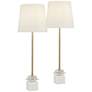 360 Lighting Phoebe Modern Luxe Gold and Marble Buffet Lamps Set of 2