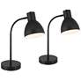 2_360 Lighting Piper Adjustable Gooseneck Black USB Desk Lamps Set of 2
