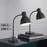 360 Lighting Piper Adjustable Gooseneck Black USB Desk Lamps Set of 2