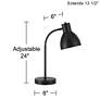 360 Lighting Piper Adjustable Gooseneck Black USB Desk Lamps Set of 2