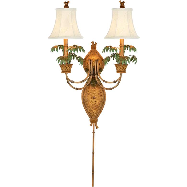 Image 4 360 Lighting Polynesian Paradise 27" High Dark Honey Plug-In Wall Lamp more views