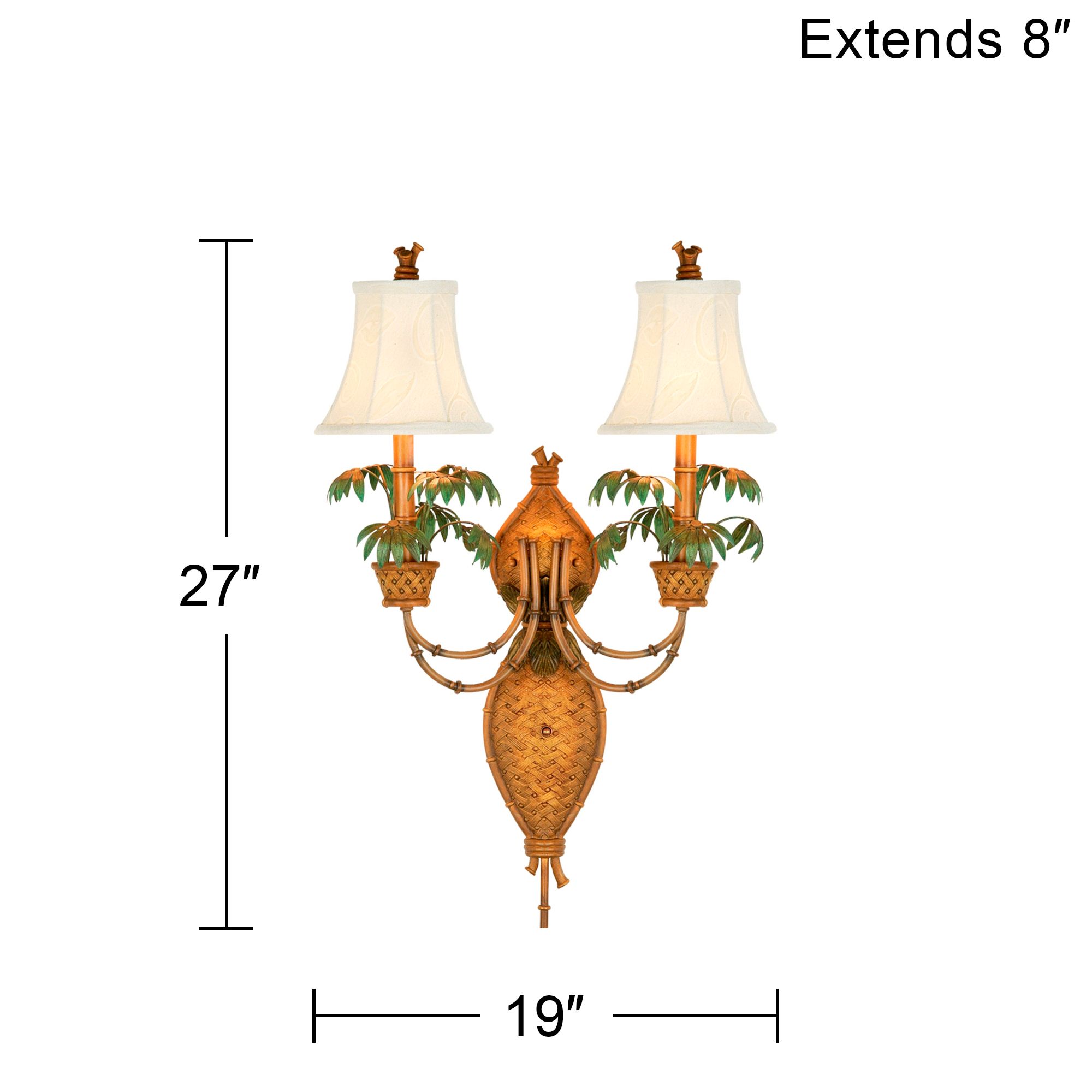 Image 5 360 Lighting Polynesian Paradise 27" High Dark Honey Plug-In Wall Lamp more views