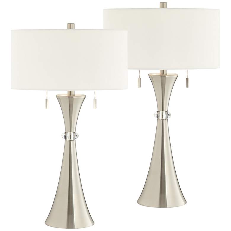 Image 3 360 Lighting Rachel Concave Column Lamps Set of 2 with Table Top Dimmers