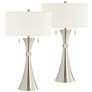 360 Lighting Rachel Concave Column Lamps Set of 2 with Table Top Dimmers