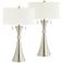 360 Lighting Rachel Concave Column Lamps Set of 2 with Table Top Dimmers