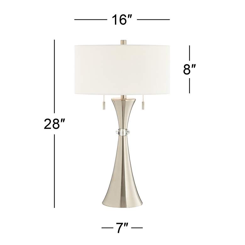 Image 7 360 Lighting Rachel Silver Column Table Lamps with Dimmers Set of 2 more views