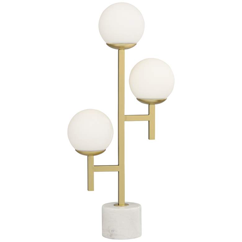 Image 3 360 Lighting Rafael 30 inch High Marble and Gold 3-Light Globe Table Lamp