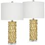 360 Lighting Rashid 26 1/2" Gold Ceramic Modern Table Lamps Set of 2 in scene