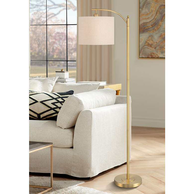 Image 1 360 Lighting Rayna 61 1/2" High Warm Gold Downbridge Floor Lamp