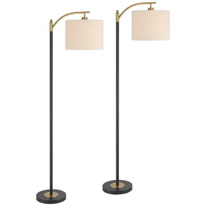 Image 3 360 Lighting Rayna Black and Gold Downbridge Floor Lamps Set of 2