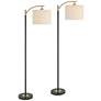 3_360 Lighting Rayna Black and Gold Downbridge Floor Lamps Set of 2