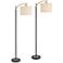 360 Lighting Rayna Black and Gold Downbridge Floor Lamps Set of 2