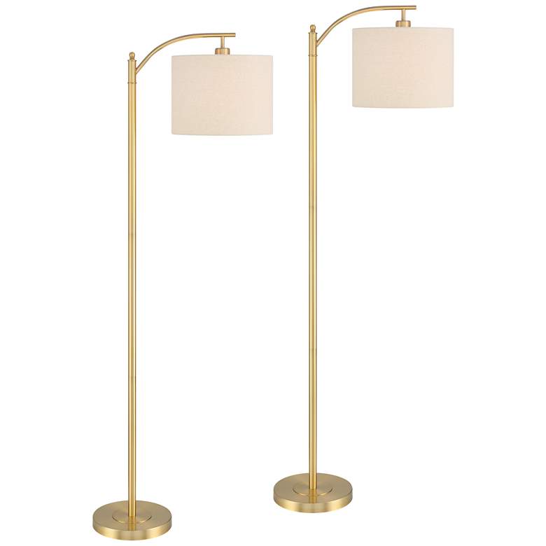 Image 2 360 Lighting Rayna Warm Gold Downbridge Floor Lamps Set of 2