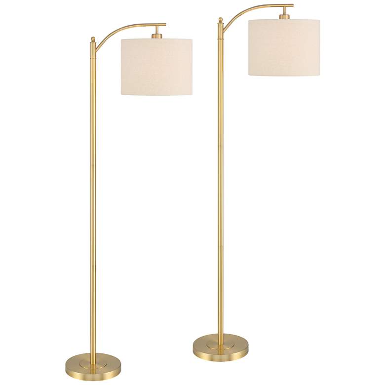Image 2 360 Lighting Rayna Warm Gold Downbridge Floor Lamps Set of 2