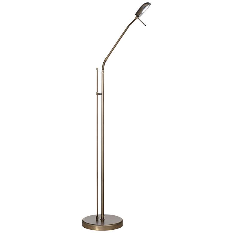 Image 6 360 Lighting Regan Adjustable Height Dark Brass LED Pharmacy Floor Lamp more views