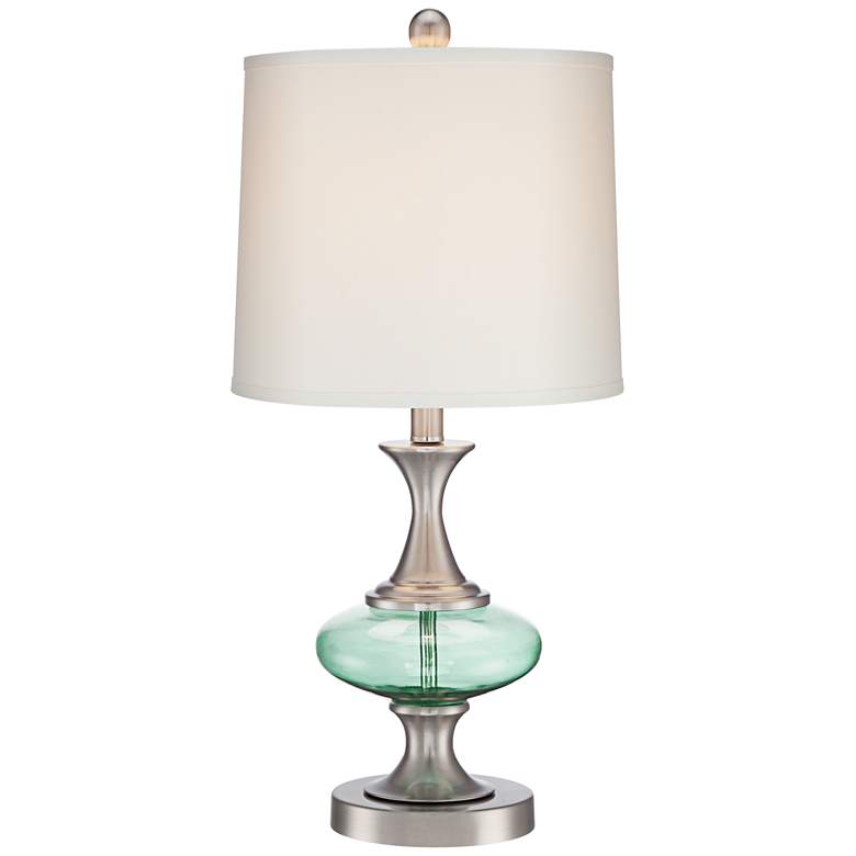 Image 2 360 Lighting Reiner 23" Blue-Green Glass Table Lamp with Dimmer