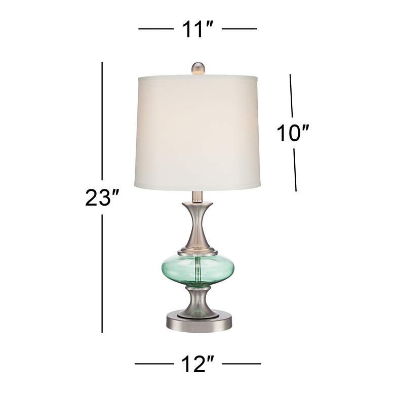 Image 7 360 Lighting Reiner 23" Blue-Green Glass Table Lamp with Dimmer more views