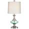 360 Lighting Reiner 23" Nickel and Blue-Green Glass Urn Table Lamp