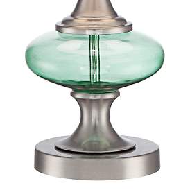 Image5 of 360 Lighting Reiner 23" Nickel and Blue-Green Glass Urn Table Lamp more views